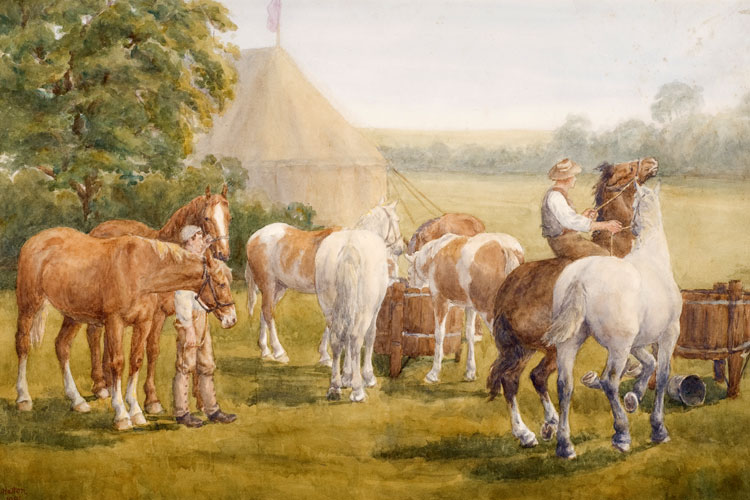 Sanger's Circus horse watering