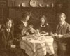 Hatton family having tea